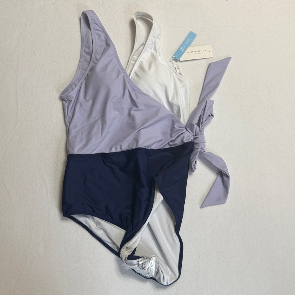 CUPSHE XL Colorblock Wrap Side Tie Swimsuit NWT - Picture 6 of 6